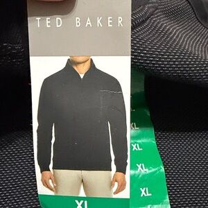 Ted Baker Men's Black Quarter Zip Sweater Pullover XL NWT